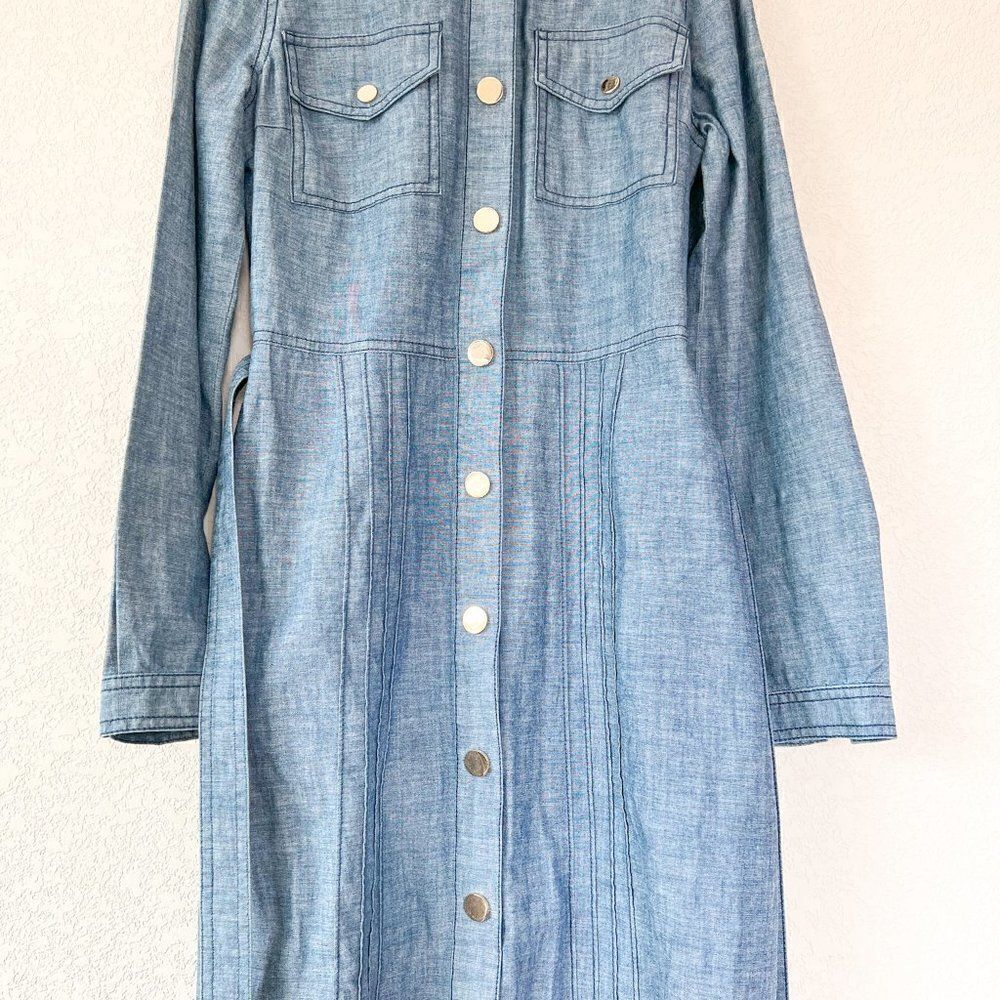 Tory Burch Chambray Shirt Dress, Size 2 - Picture 4 of 8